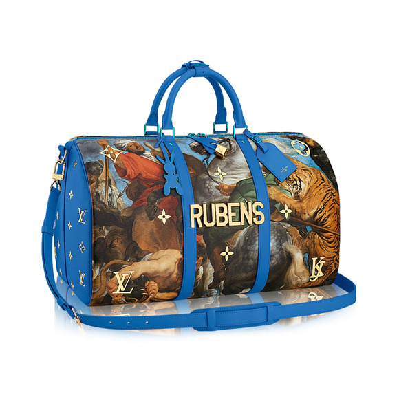 Louis Vuitton Keepall Bandouliere 50 Masters Jeff Koons Rubens Blue Travel Bag - Picture 1 of 12
